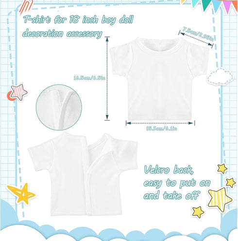 Litherr S 8 18 Inch 18 18 Inches Pcs Boy Doll T Shirt Clothes Sublimation Doll Outfits Accessories Classical Tee Shirts