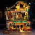 City Coffee House Building Set with Light, 1173 PCS Cafe Shop Building Block Toy with Ordering Counter and Baking Room