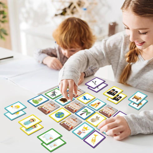 gisgfim 50 Pairs Memory Matching Game - Bible Concentration Games for Kids - Fun & Fast Christian Theme