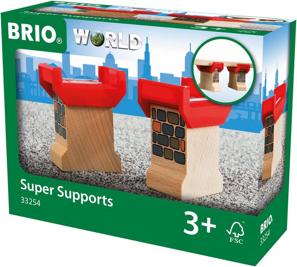 Brio World 33254 - Super Supports - 2 Piece Wooden Railway Set