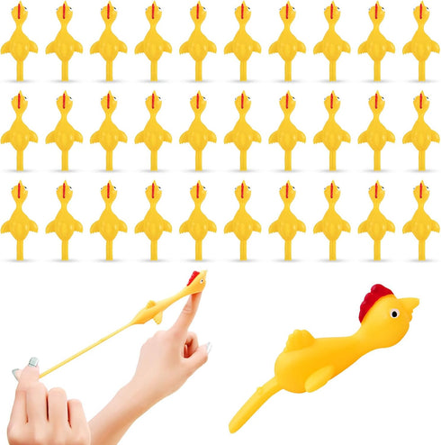 BUVUDI 30 Pieces Rubber Chicken Slingshot Rubber Chickens Flying Chicken Slingshot Flicken Chicken