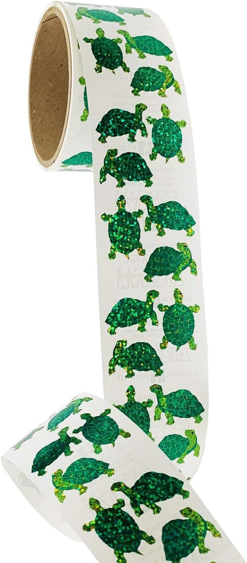 Jillson & Roberts Prismatic Stickers Bulk Roll, Mini Turtles (100 Repeats)