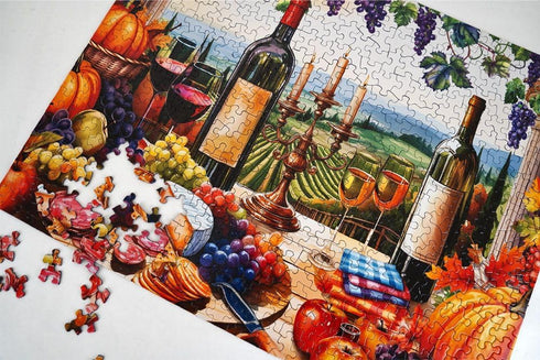 500 Springbok Vineyard View Piece Jigsaw Puzzle for Adults - Wine and Fall Puzzle - Unique Cut Pieces - Made in USA