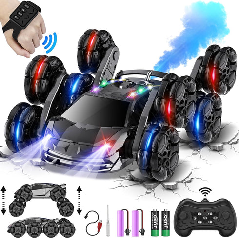 OSIMILY 8WD Remote Control Car,2.4GHz Gesture Sensing RC Stunt Car,Cool Spray Rotation