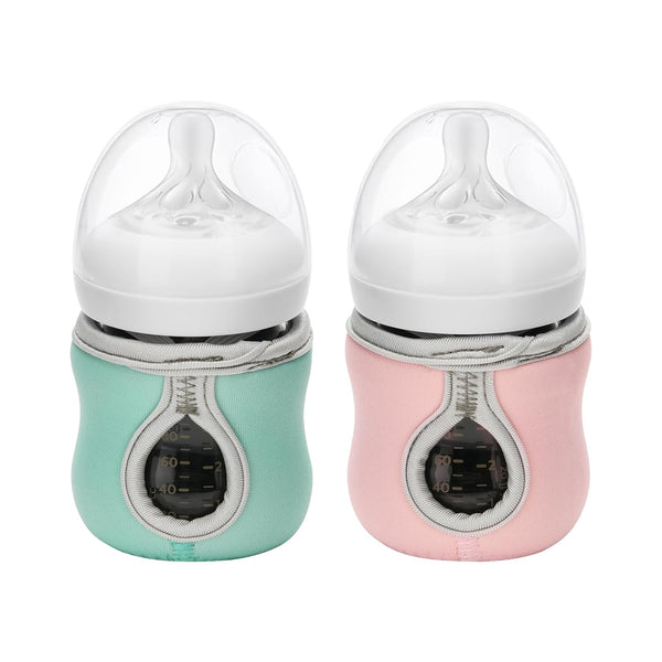 Beautyflier 4oz Glass Baby Bottle Sleeve Covers, Reusable Insulator for Heat/Cold Retention, Moisture