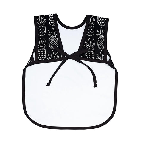 BapronBaby Pineapple Monochrome Bapron - Soft Waterproof Bib for Baby & Toddler, Machine Washable, Sz 6m-3T