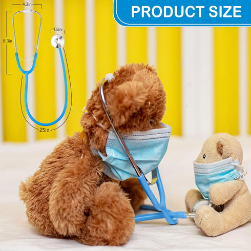 2 Pcs Kids Stethoscope Toy, Real Working Nursing Stethoscope for Role Play, Doctor Nurse Cosplay Accessories