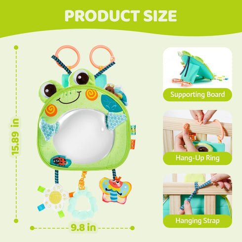 0-3-6-12 Tummy Jollybaby Car Seat Crib Stroller Play Gym Hanging Toy for Baby Months, Time Mirror Toys Gifts