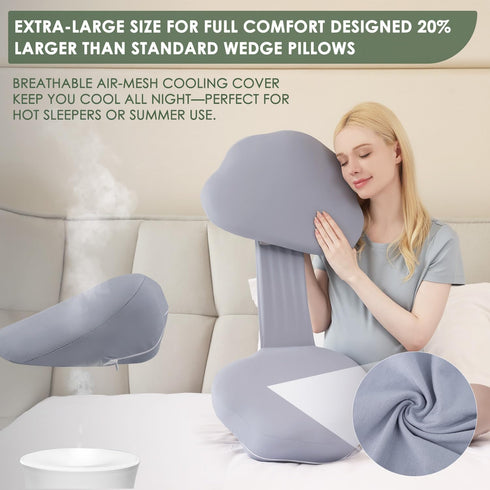6inch Chilling Home Memory Foam Pregnancy Pillow for Sleeping, Cooling Maternity Pillow for Pregnant Women, Travel