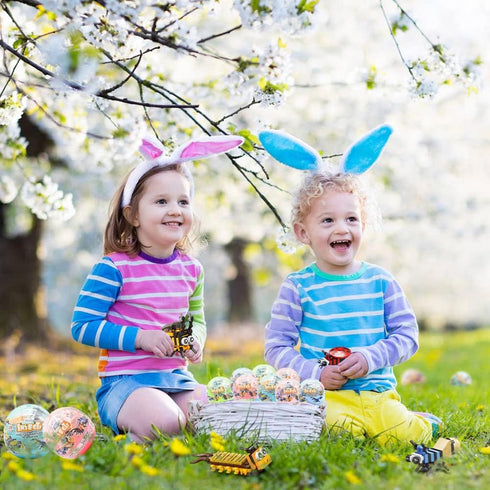 UMEELR 12 Pcs Prefilled Easter Eggs with Insect Animal Building Blocks, Surprise Toys for Kids Easter Party