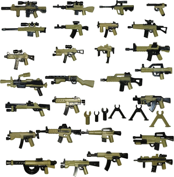 Military Weapons Pack, Military Toy Gun Set for Classic Building Blocks, 33