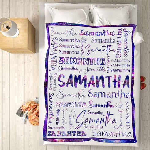 50x40inch D-Story Personalized Baby Blankets with Names, Custom Baby Girls Blanket Initial Swaddle Blanket