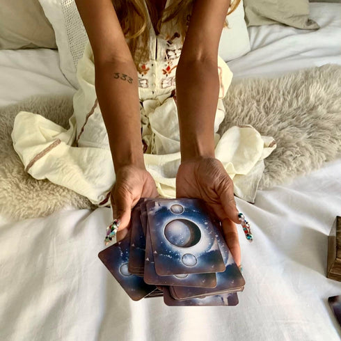 The Moon Deck - Eco-Printed Premium Oracle Set with 44 Cards and Guidebook for Women’s Intuition and Self-Love