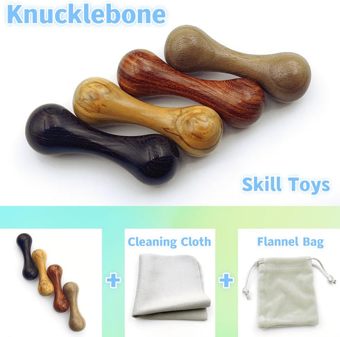 Knucklebone Wooden Bone Toys, Portable EDC Desktop Fidget Toys for Leisure and Skill Development