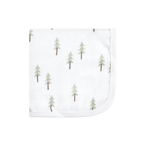 Hudson Baby Unisex Cotton Muslin Washcloths - Woodland Design, One Size