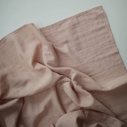 mushie Muslin Baby Swaddle Blanket - 100% Organic Cotton (Blush)