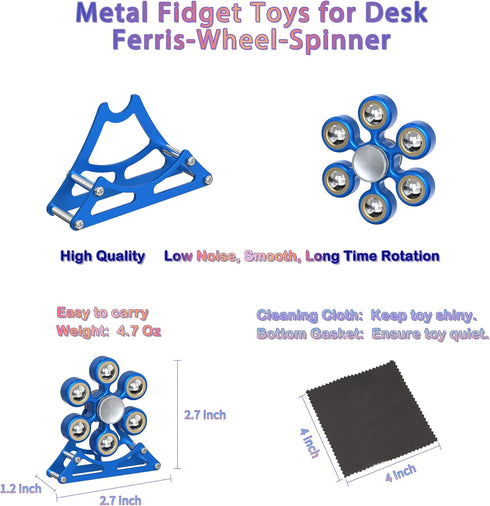 samisoler 4mins Desk Toys for Fidget Ferris-Wheel Spinner: Metal Cool-Gadgets Kinetic-Toy, Cool-Stuff for Kid Children