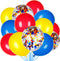 Red Yellow and Blue Latex Balloons with Confetti for Paw Party Decorations, Carnival Circus Birthday Party (80 Packs)