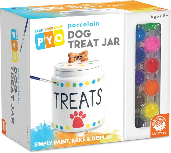 MindWare Paint Your Own Porcelain: Dog Treat Jar Craft Kit - Includes