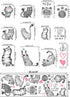 Cartoon Cats Wall Decals - MAIYU 9 Cute Kittens with Butterfly Heart Paw Print Stickers for Kids Room