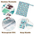 2 Pack (W022) Mama Koala Waterproof Cloth Diaper Wet Bag Reusable Waterproof - - Odor Resistant Travel Wet Dry Bag