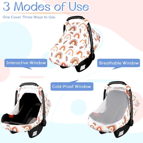 Ultra Soft Rainbow Car Seat Cover and Nursing Pillow Cover