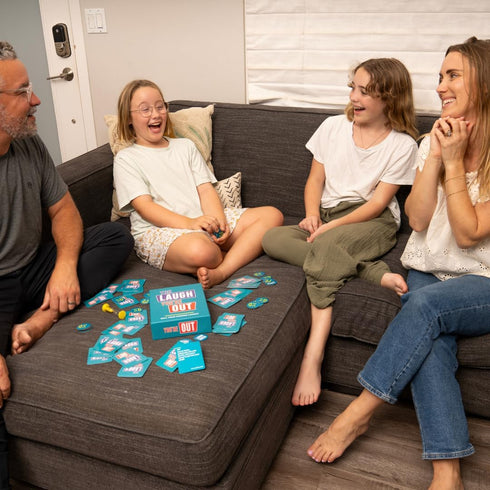 DSS Games You Laugh You're Out Party Game with Hilarious Charades - 125 Prompt Cards for Family Game Nights Ages 14+