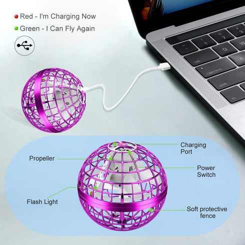 Junywell 2026 6 7 8 9 10 11 12+ Flying Orb Ball Toy, Hover Ball Fly Fidget Spinner, Cool Toys Gifts for Years Old boy