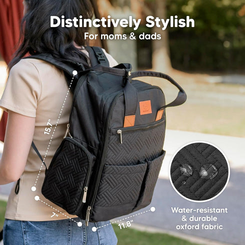 Backpack 2 KeaBabies Diaper Bag for Girls, Boys - Mom and Dad Baby Bag with Diaper Changing Pad for Newborns, Toddlers