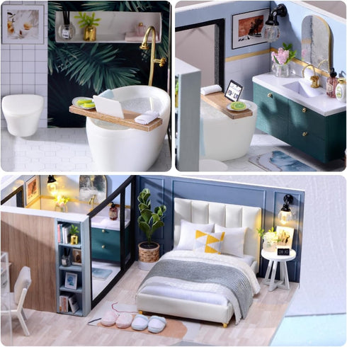 Miniature Doll House Kit, DIY Mini House for Adults, Miniature Kit