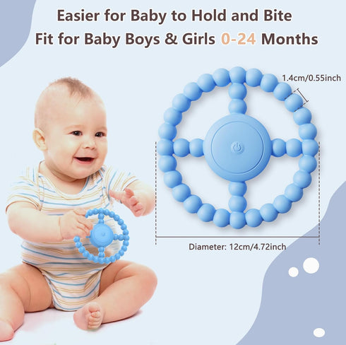 BIKCANP Babies6-12 8-18 Essential,1-2 Vibrating Sensory Chew Toy, Teether Teething Toys for Months, Sensory Toys