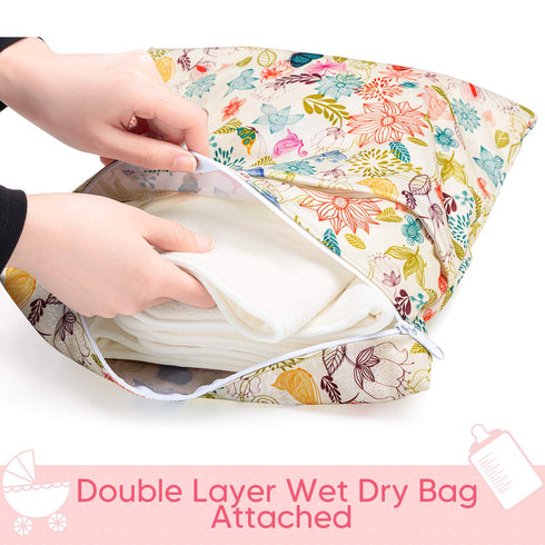 5-Layer 12PCS Damero Reusable Diapers Baby Inserts, Cloth Diaper Inserts with an Extra Storage Bag