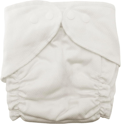 Cozy 100% (730 lbs) Cubs Birdseye Fitted Cloth Diaper Cotton, Snaps, Soft Elastics, Two Sizes