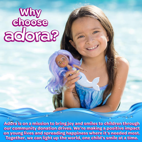 ADORA Water Wonder Mermaid Doll - 7" Toy Baby Doll with Color-Changing Tail in Cold Water, Birthday Gift for Ages 1+