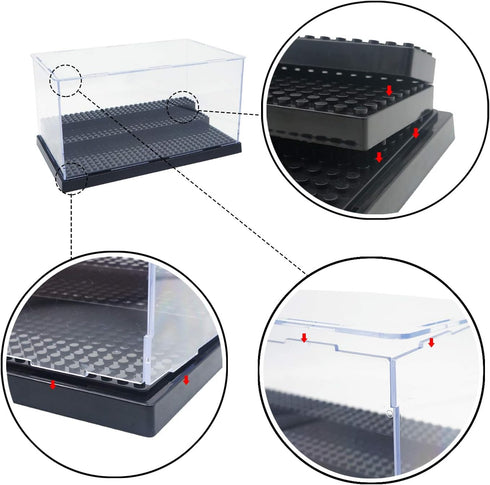 Black Display Case for Minifigure Action Figures - Perfect for LEGO Collectors