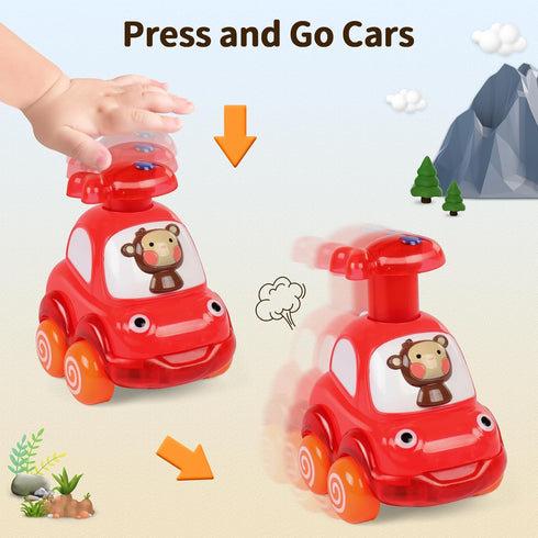 Amy&Benton Animal Car Baby Toys for 1-2 Year Old Boy, First Birthday Gifts for Toddler