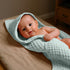 VitalCozy 8 (32 32 Inch,Mist Pcs Baby Muslin Hooded Bath Towels and Washcloths Muslin Cotton Hooded Baby Towels