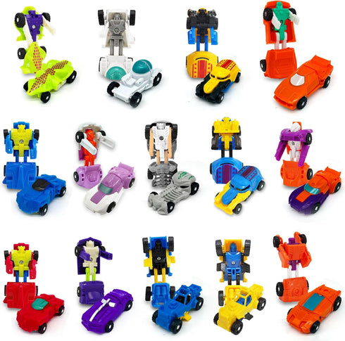 28 Pack Easter Basket Stuffers, Transforming Car Robot Toys Easter Gifts for