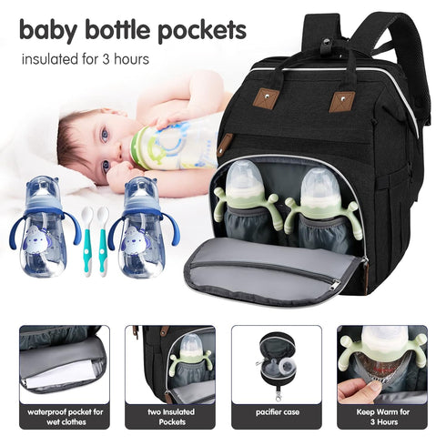 Backpack, DERJUNSTAR Baby Diaper Bag Diaper Changing Station, Baby Bags for Boys Girls,Waterproof Changing Pad,USB