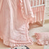 AIKASY Set The Ruffled Shabby Crib Bedding for Girls, Baby Quilted Comforter with Fitted Sheet, Bed Skirt