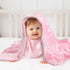 Cozy 30 40 Inches SmoothNovelty Pink Bow Knit Swaddle Blanket for Girls, Cotton Soft Lightweight Receiving Swaddle Crib