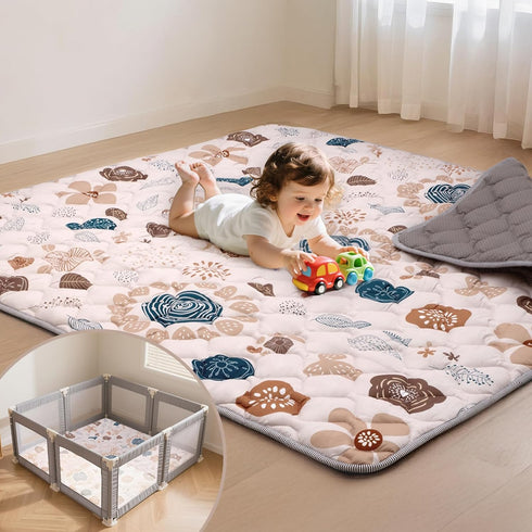 Baby Play Mat for Floor,71x59 Inch Soft Padding Crawling Mat for Playpen,