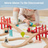 Set 39 3 4 5 Tiny Land Wooden Train for Toddler - Pcs- with Wooden Tracks Compatible with Major Brands - Expandable
