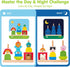 1-3 24 1 2 3 hahaland Montessori Wooden Brain Building Block for Toddler Stacking Toy Day & Night Puzzle Game