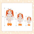 18" June Garden Snuggle Cuties Bella - Soft Cuddly Plush Doll Gift for Girls - Huggable Rag Doll - Orange L