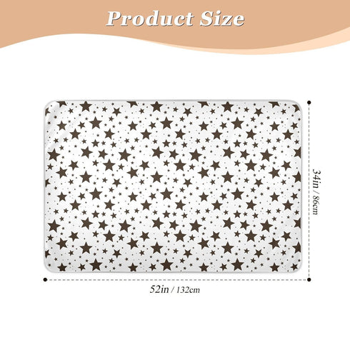 siphylline 52" 34" Black and White Illustration Design Stars Brown Extra Large Resuable Changing Pad Covers Water