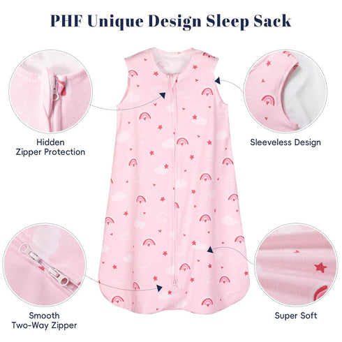 100% 6-12 2-Way 2 Pack PHF Organic Cotton Baby Blanket, Months Baby Wearable Blanket, Zipper Infant Blanket for Baby