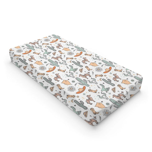 KuphiL10C Girls-16x32 Western Cactus Horse Cow Skull Native Sun Moon Stars American Pattern Baby Changing Pad Cover