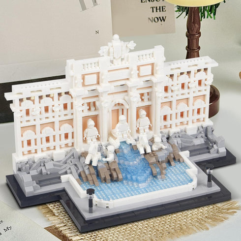 SAMYBLOCKS 2000pcs Set,Creative 14+ Trevi Fountain Archiecture Micro Mini Building Blocks Ideals Roman Landmark Model