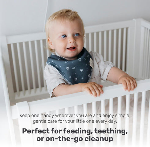 8 Pack Cotton Bandana Bibs for Babies, Absorbent Drool Bibs for Feeding & Teething, Secure Fit, Neutral Colors